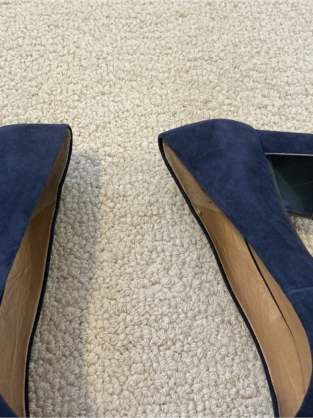 Franco Sarto Navy Suede Pointed Toe Pumps - Picture 5 of 9